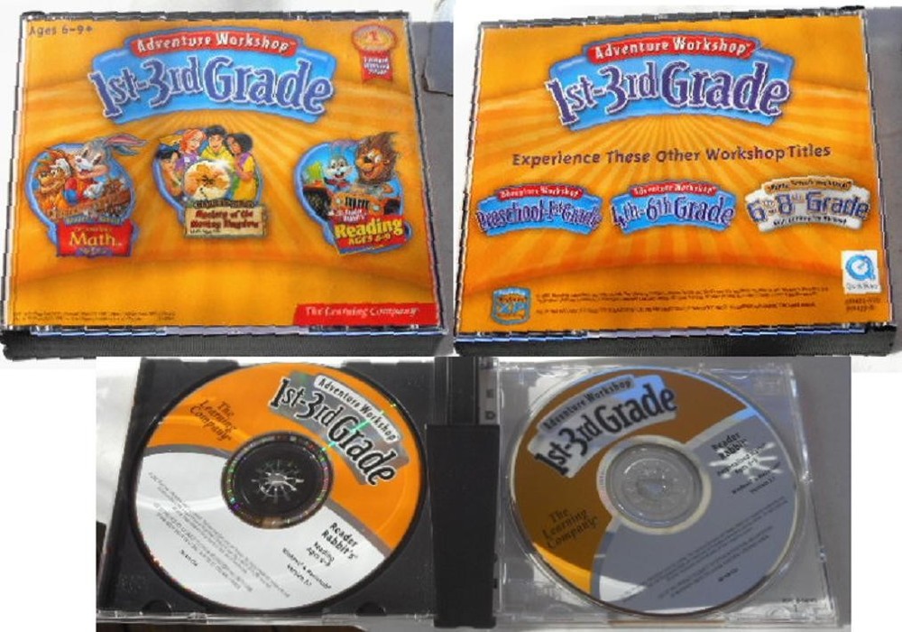 Adventure Workshop 1st-3rd Grade (CD-ROM, 2002, Learning Company) 3-Disc Set PC