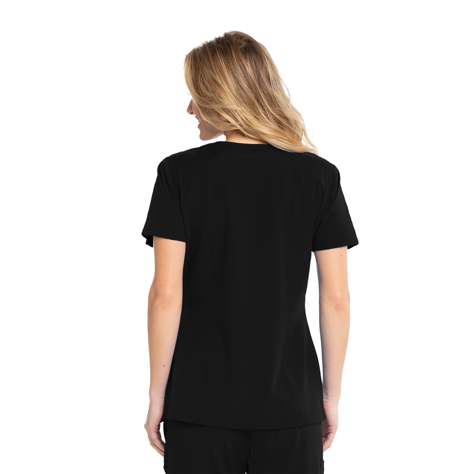 BARCO ONE WELLNESS WOMENS V-NECK SCRUB TOP IN BLACK IN ALL SIZES #BWT012 NWT