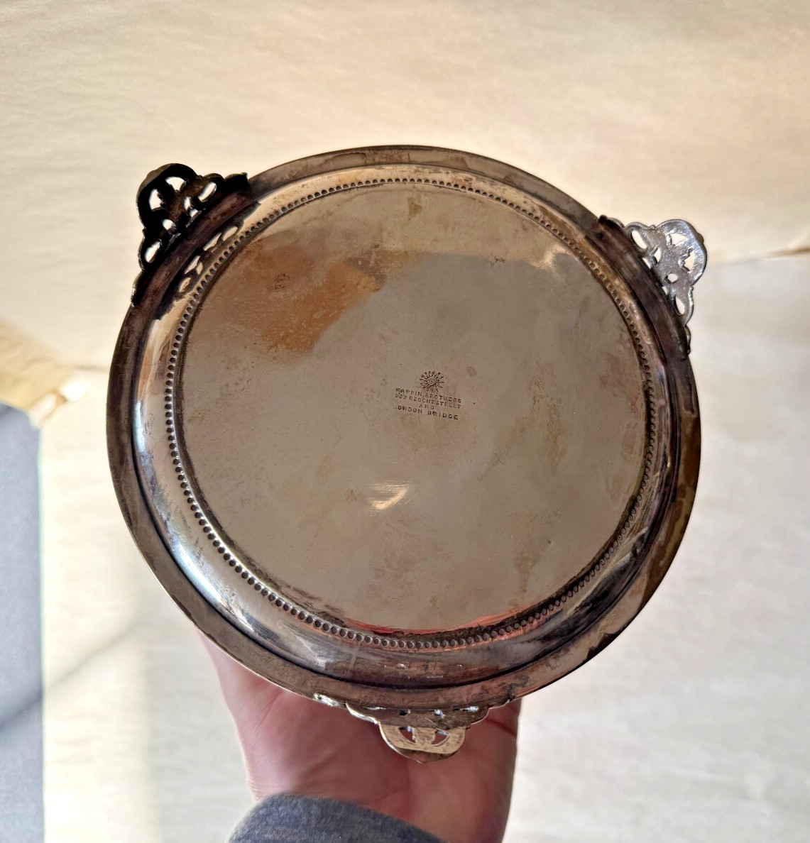 Antique Victorian Silverplate Mappin Brothers England Biscuit Jar