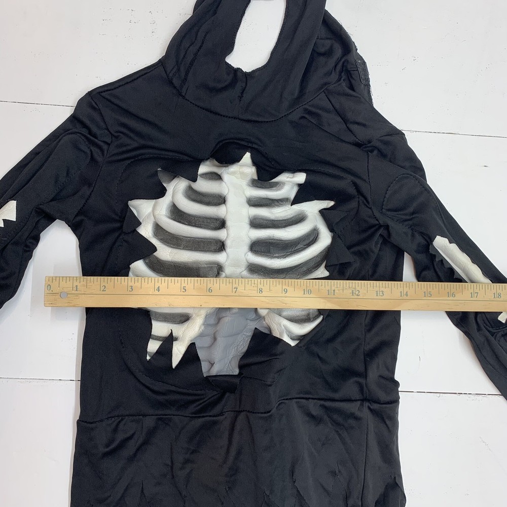 Boys Black Skeleton Costume Size Medium