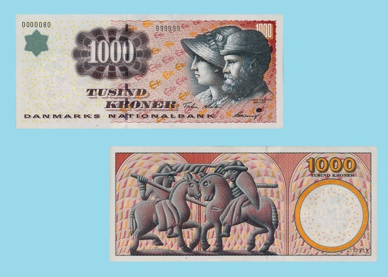 Denmark 1000 Kroner 1998  *  Copy
