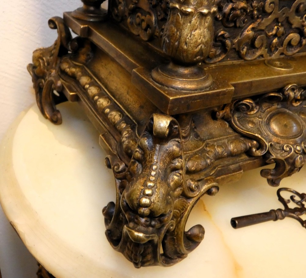 Lenzkirch 63193 Heavy Solid Bronze Mantel Clock 54cm 10kg