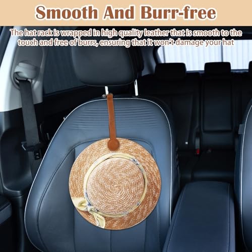 2 Pcs Cowboy Hat Holder for Truck, Leather Magnetic Cap Clip, Truck Car Seat