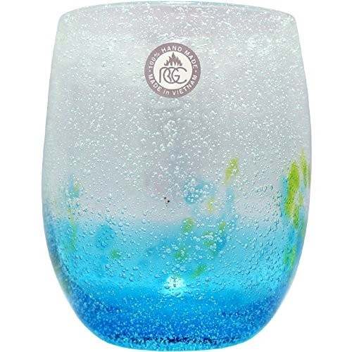 Ryukyu Glass Awahana Flower Petal Tumbler Water Blue New