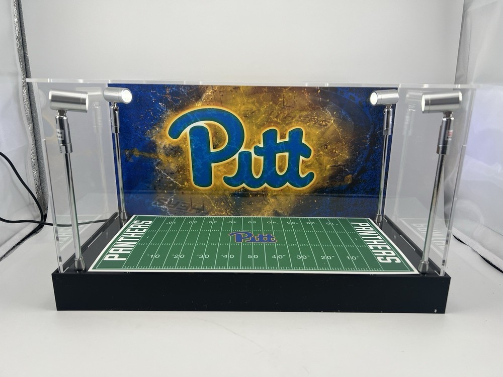 Pitt Panthers Custom 2 Mini Helmet Display Case W/ LED Lights