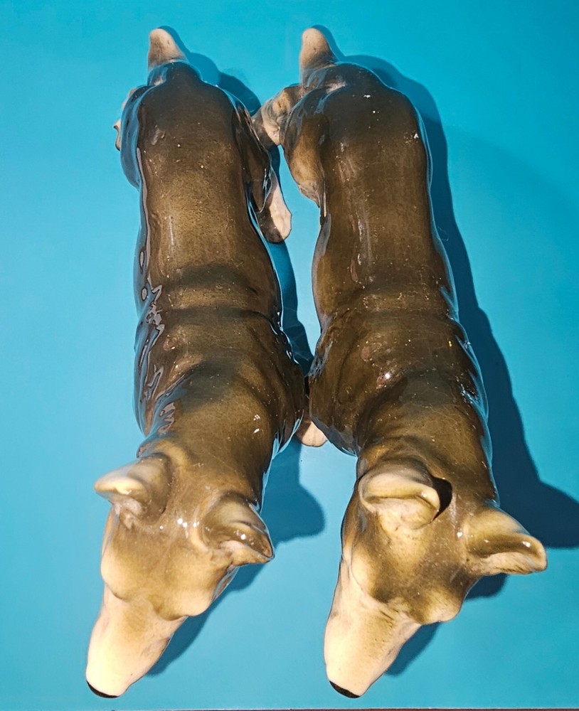 Vintage 2pc Set Standing German Shepherd Figurines-Made In Japan-EUC!
