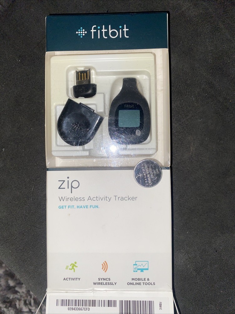 Fitbit Zip Activity Tracker Pedometer NEW In Box (open) Black +battery