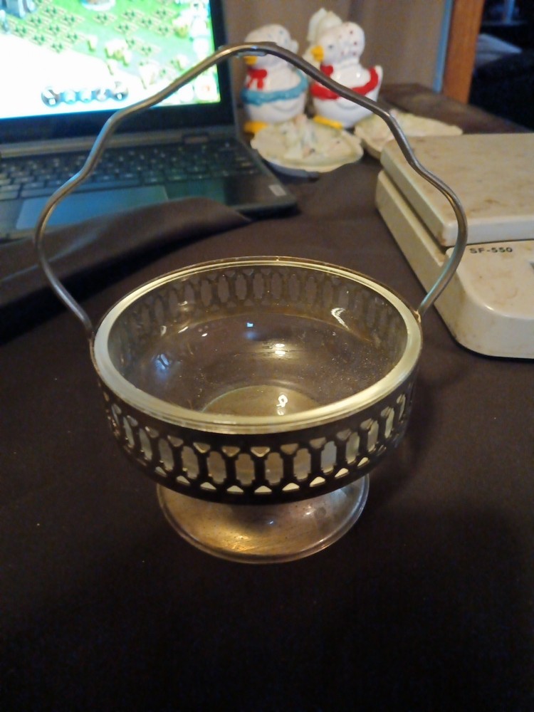 Bowl Candy Or Jelly and Glass with handle