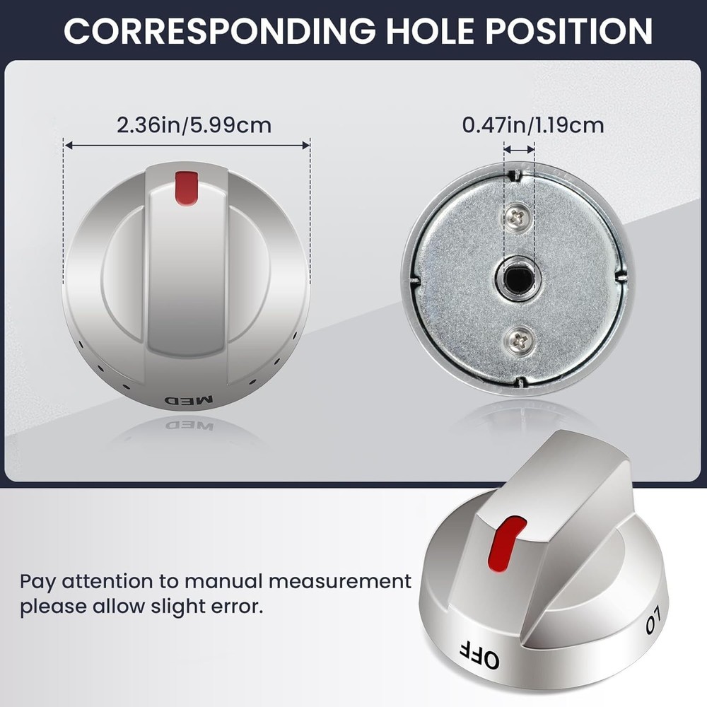 DG94-03955C Samsung NX60A6511SS Knobs Range Oven Knob Replacements, Compatible w