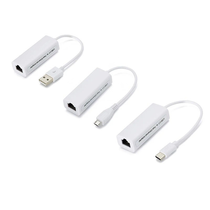 Type C USB-C to Ethernet RJ45 Network Lan Adapter Cable for PC win10/8/7 mac