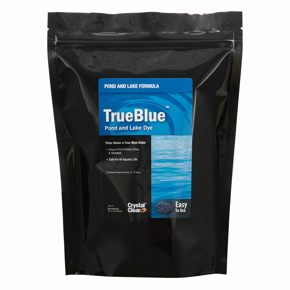 CrystalClear TrueBlue Pond & Lake Dye Packets, 4 Pack