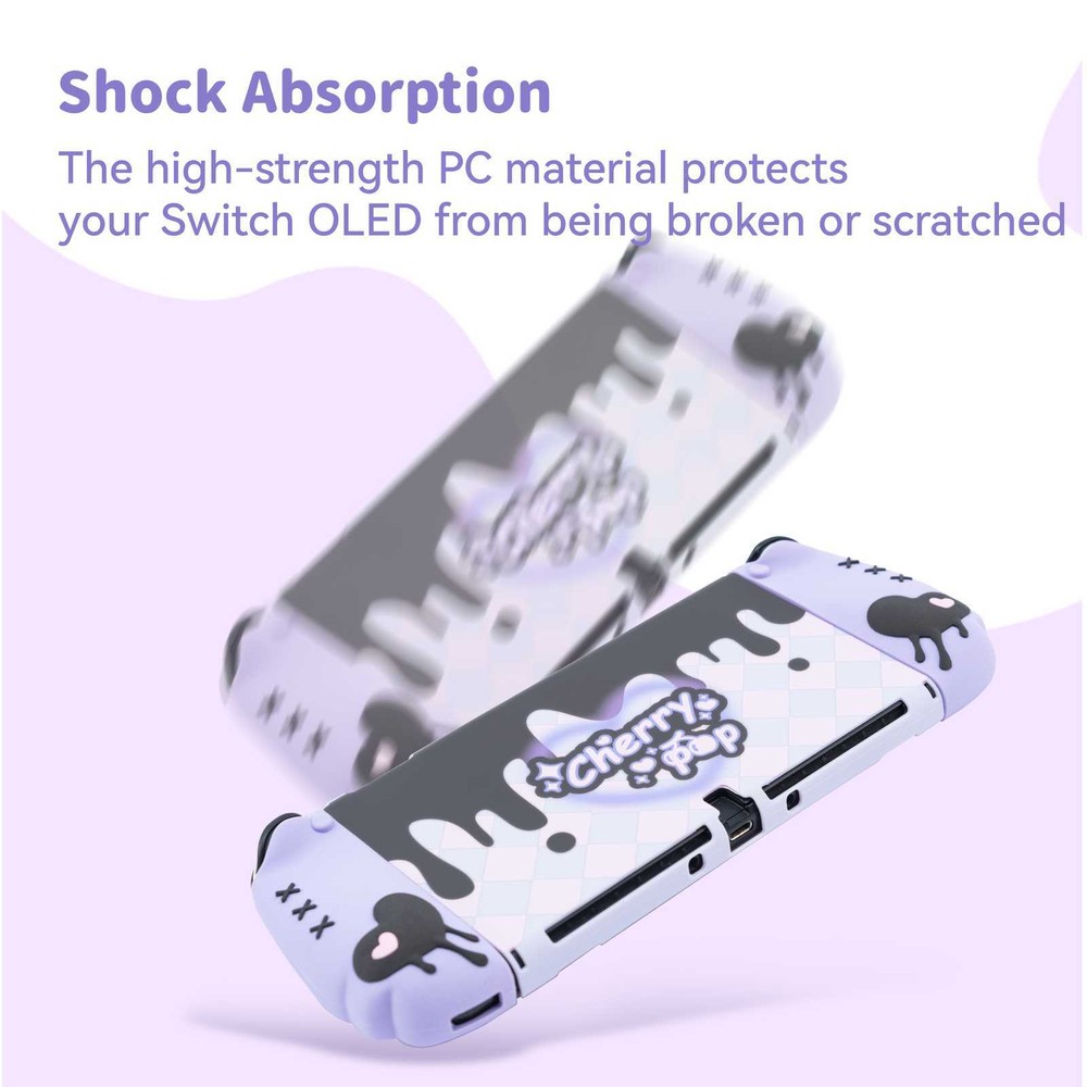 GeekShare Case for Nintendo Switch/OLED HardShell Silicone Joycon Cherry Pop