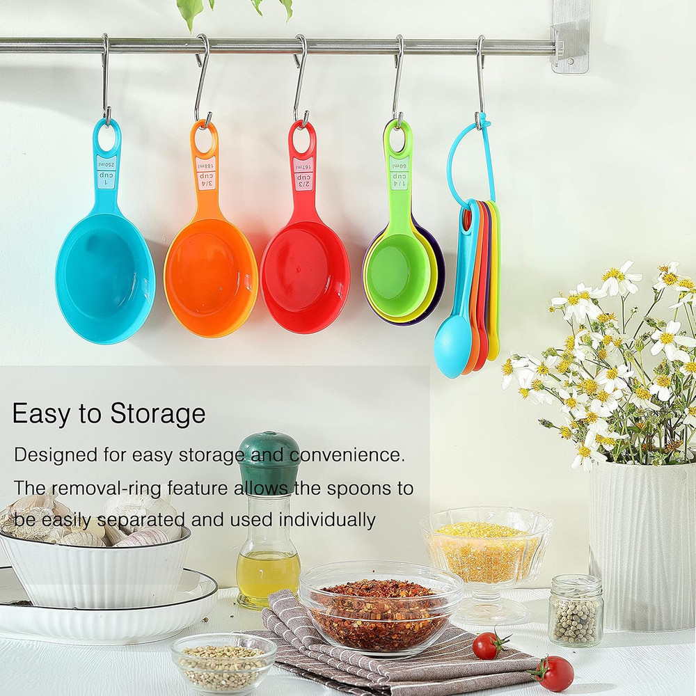 12PCS Measuring Cups, Colorful Measuring Cups and Spoons Set, Stackable Measuri