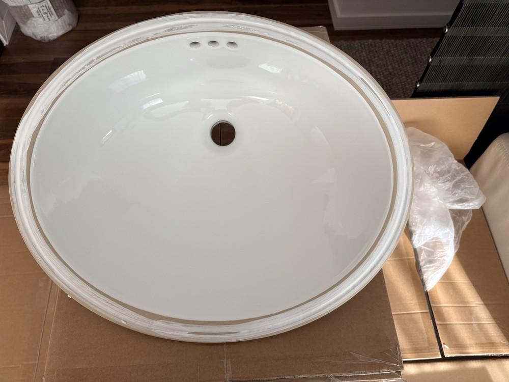 rh restoration hardware 19” Oval Sink Ceramic Undermount