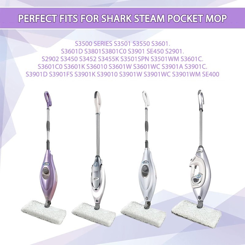 4-Piece Washable Steam Mop Pad Set for Shark Steam Mops S3501 S3601 S2902 S3901