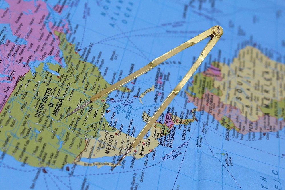 Vintage Navigation Straight Pattern Artist Divider Solid Brass Drawing Tool P...