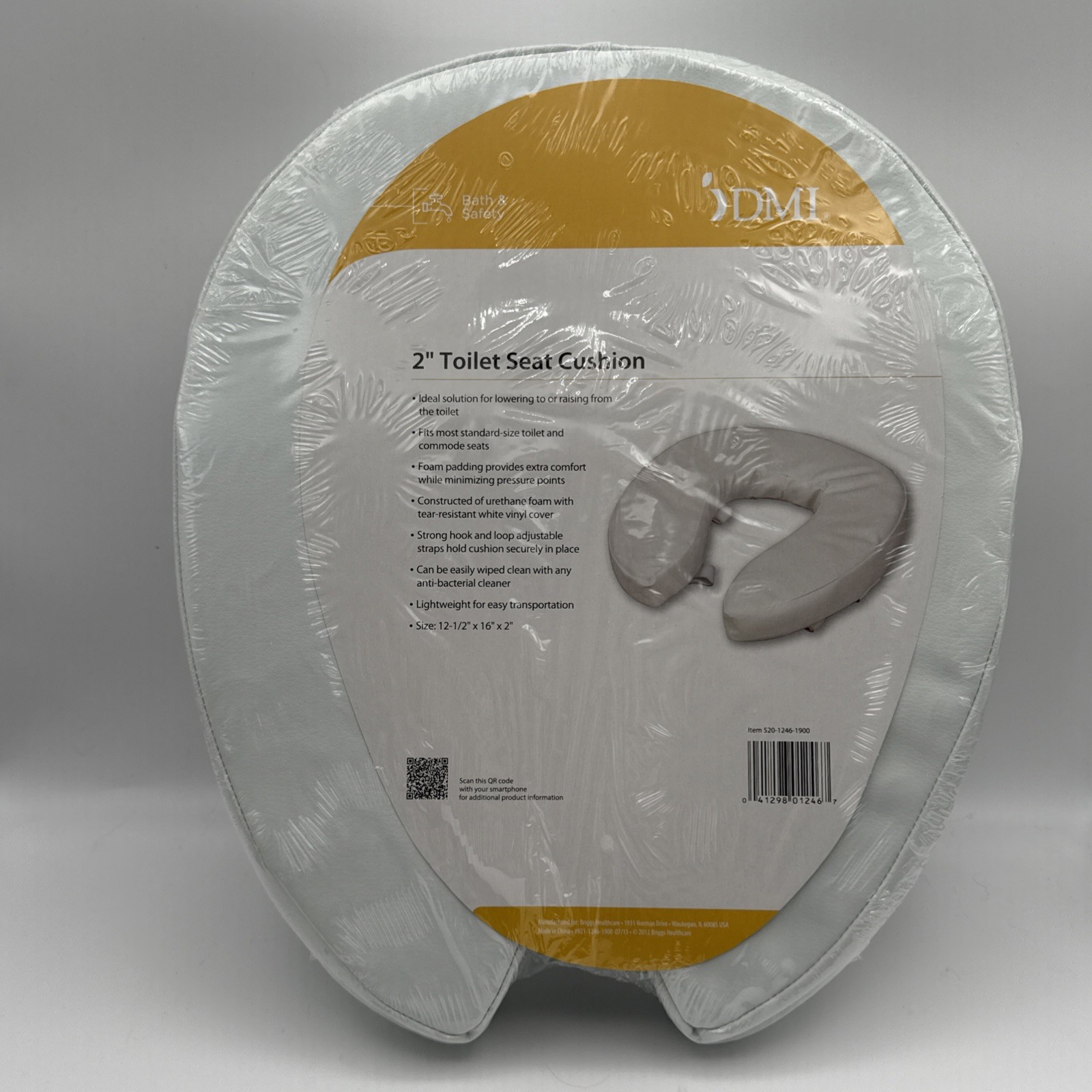 DMI Raised Toilet Seat Cushion Seat Cushion 2 Inch Pad