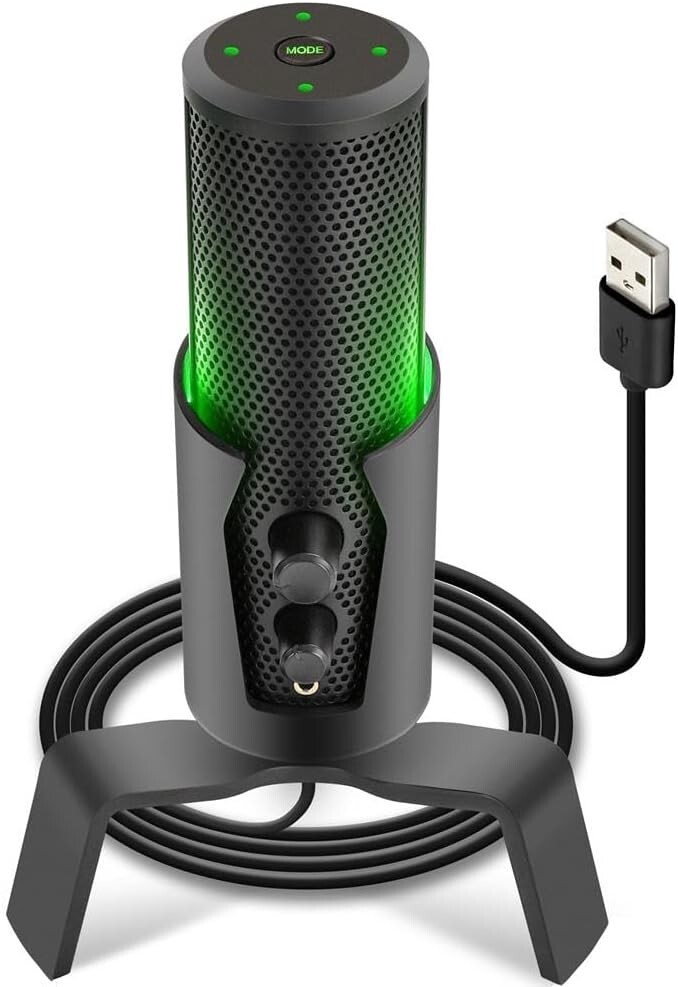 Pyle USB Computer Desktop Professional Streaming USB Microphone - 4 Modes