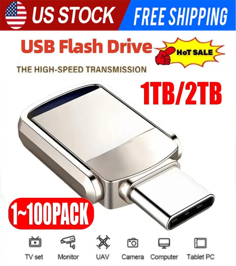 Type C USB 3.0 Flash Drive Thumb Drive Memory Stick for PC Laptop 1TB 2TB lot