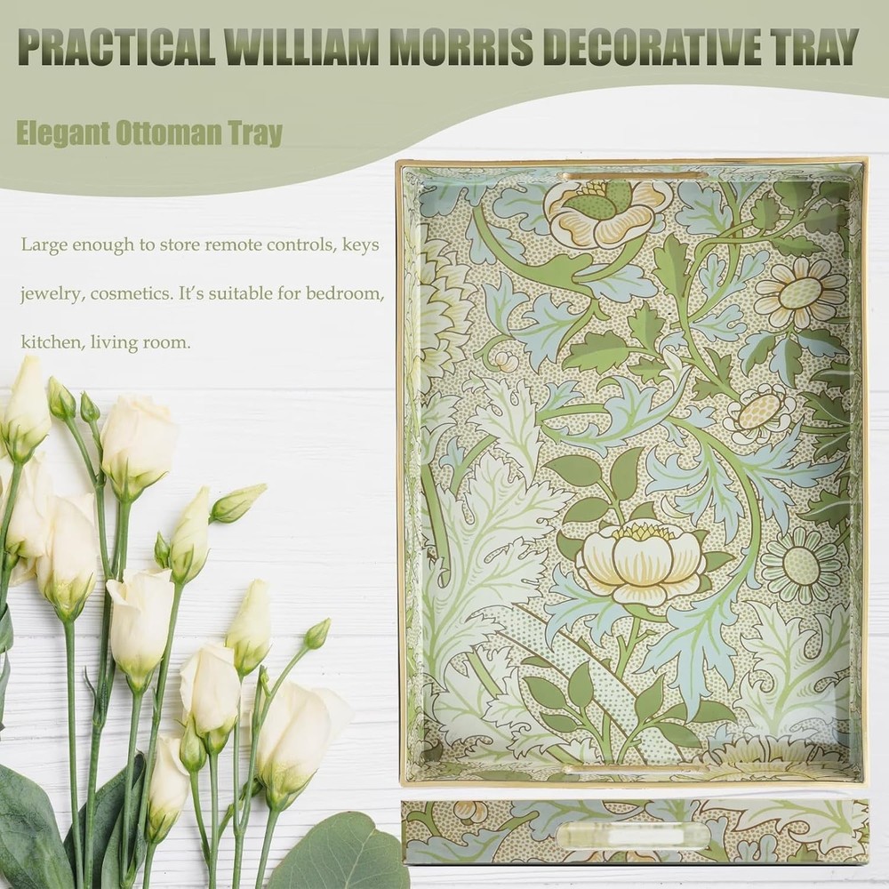 Plastic decorative tray with handle