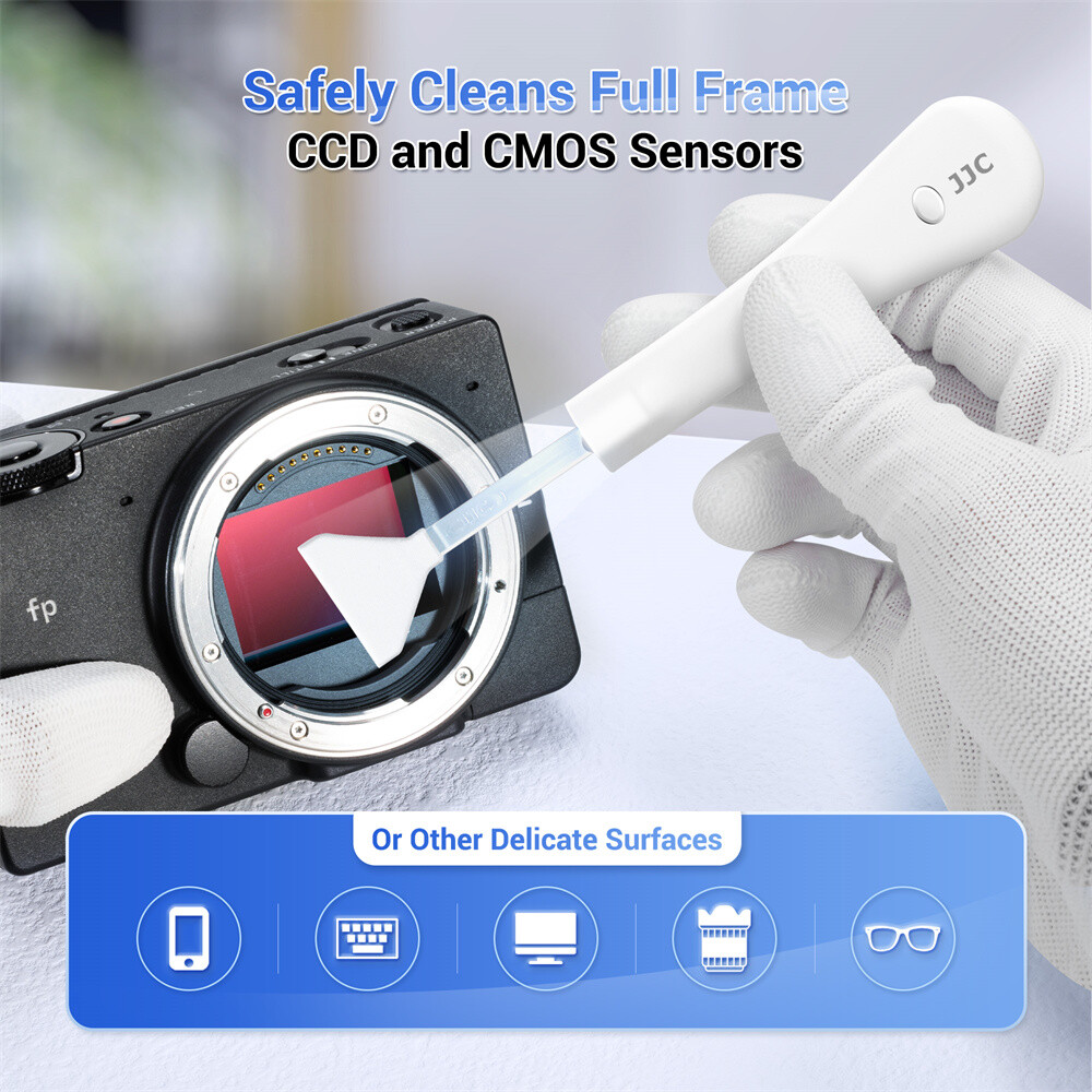 JJC 10pcs Full Frame Sensor Cleaning Swab Kit Solution with Handle Light Camera