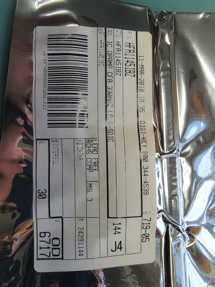 HFA1145IBZ Current Feedback Video Amplifier 8-SOIC Package