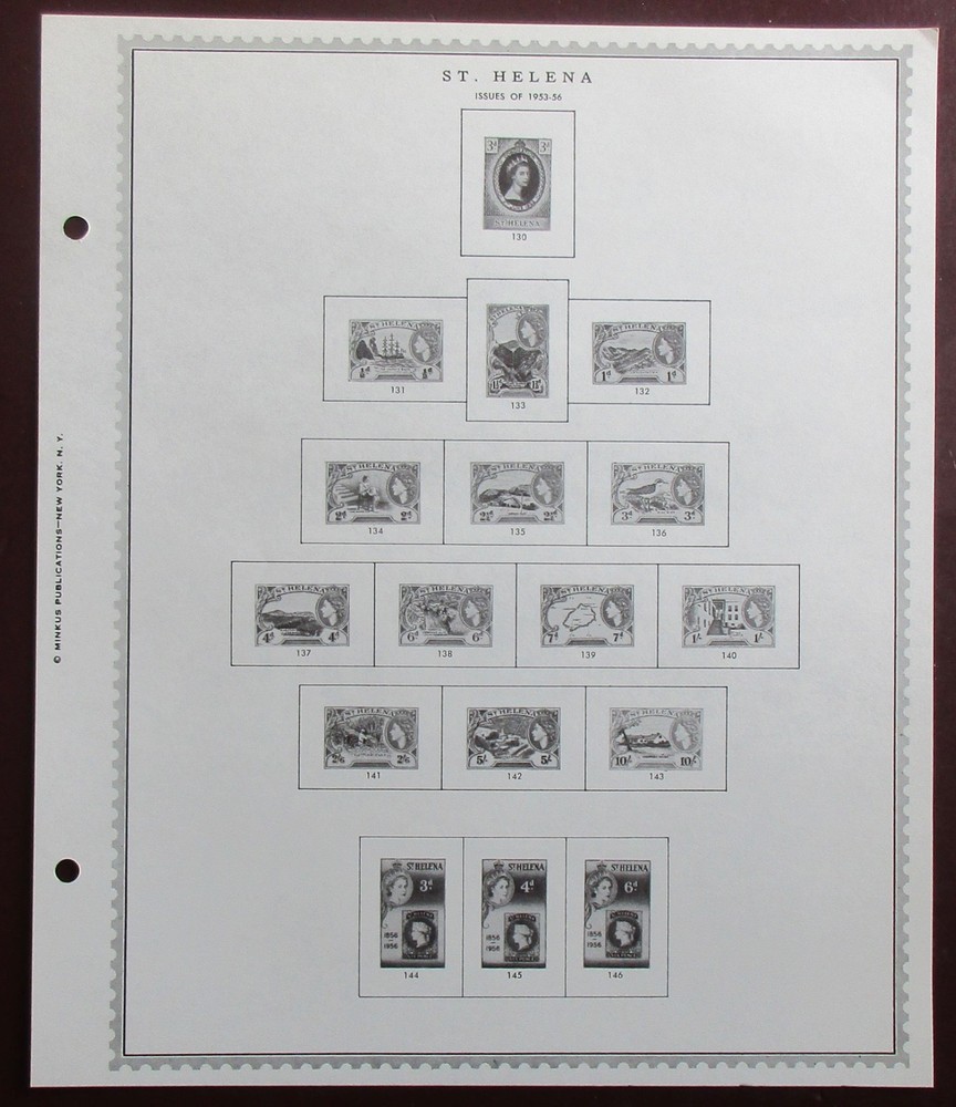 St. Helena: Clean Set of Unused Minkus Supreme Global Pages to 1968