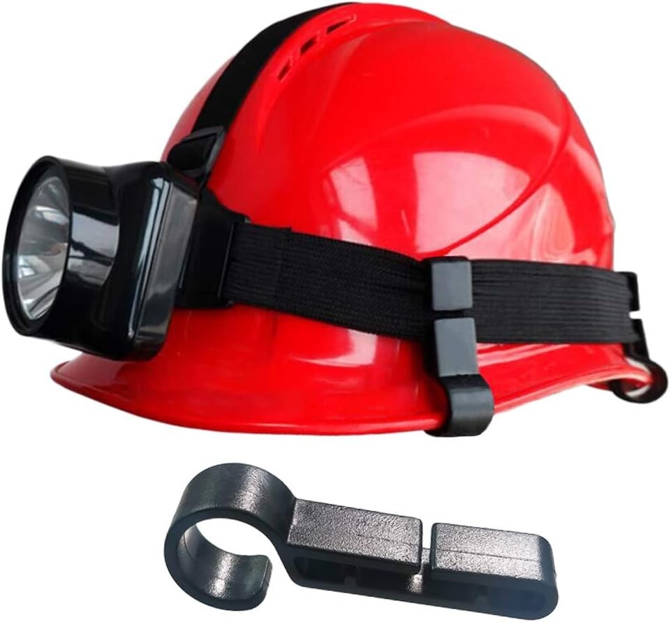 10 Pack Hard Hat Helmet Clips for Headlamp Mounting, Secure Light Holder Hooks