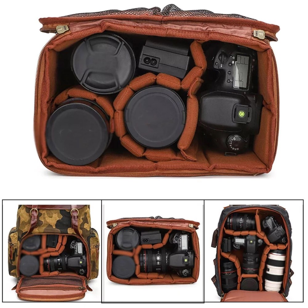 4PCS Dacron Camera Bag Case Insert Partition Divider Protection Pad Accessories