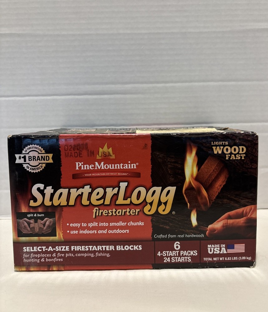 24Pc Starter Log Firestarter Fireplace Firelighter Fire Logs Wood Stove Campfire