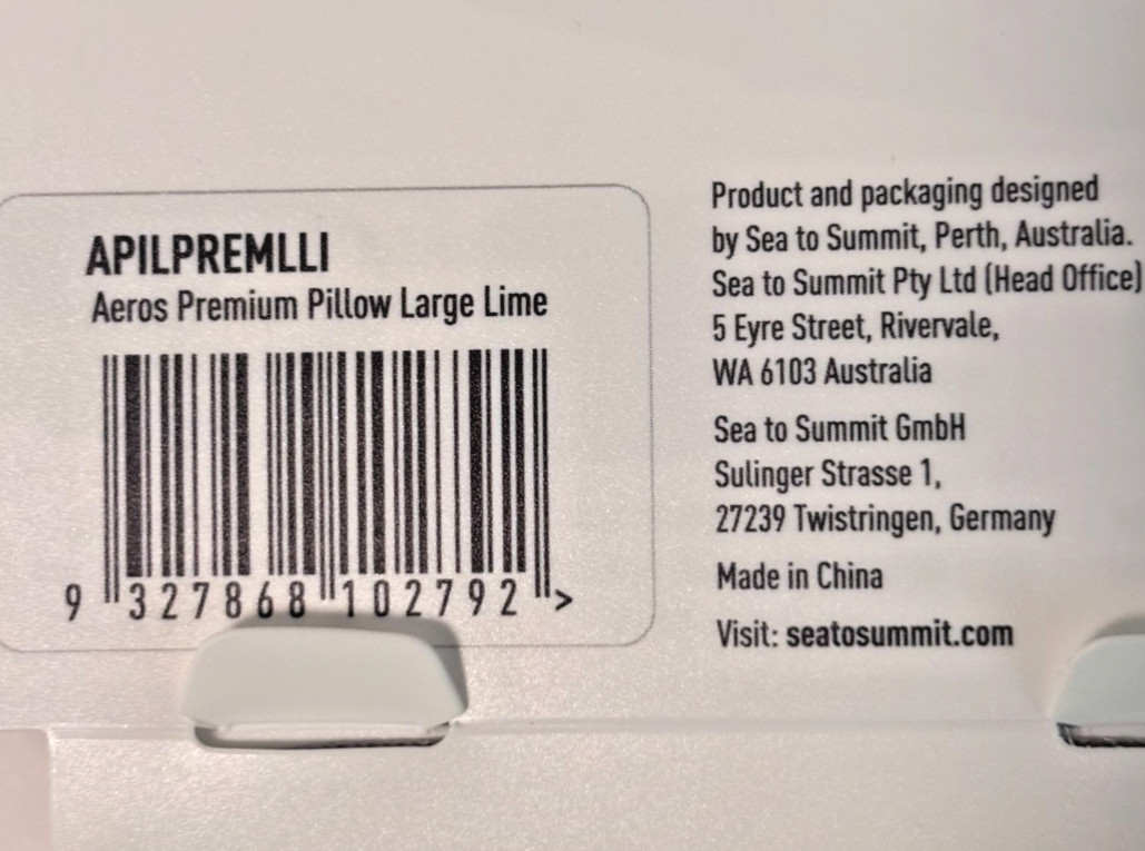 Set Of Two 2x Sea To Summit Premium Aeros Inflatable Air Pillows Large (G) -NEW!