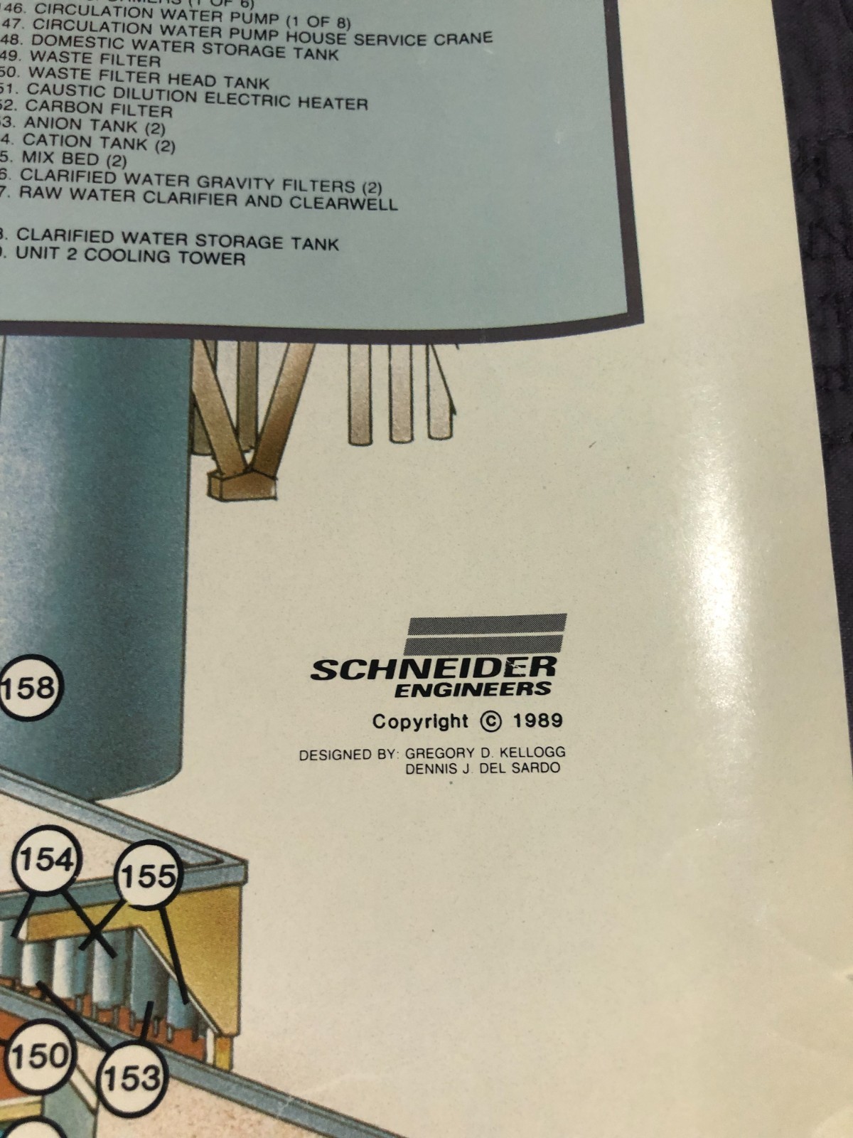 Vintage 1989 Susquehanna Steam Electric Station Poster Blueprint Schneider PP&L