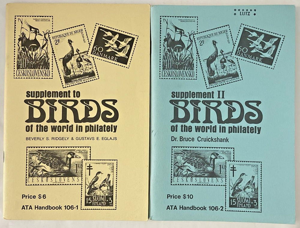 BIRDS of The World in Philately 1986 Supplement and 1990 Supplement II ATA SB.