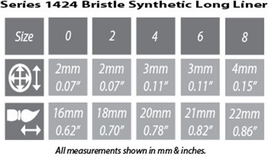 1424 White Bristle Synthetic Long Liner