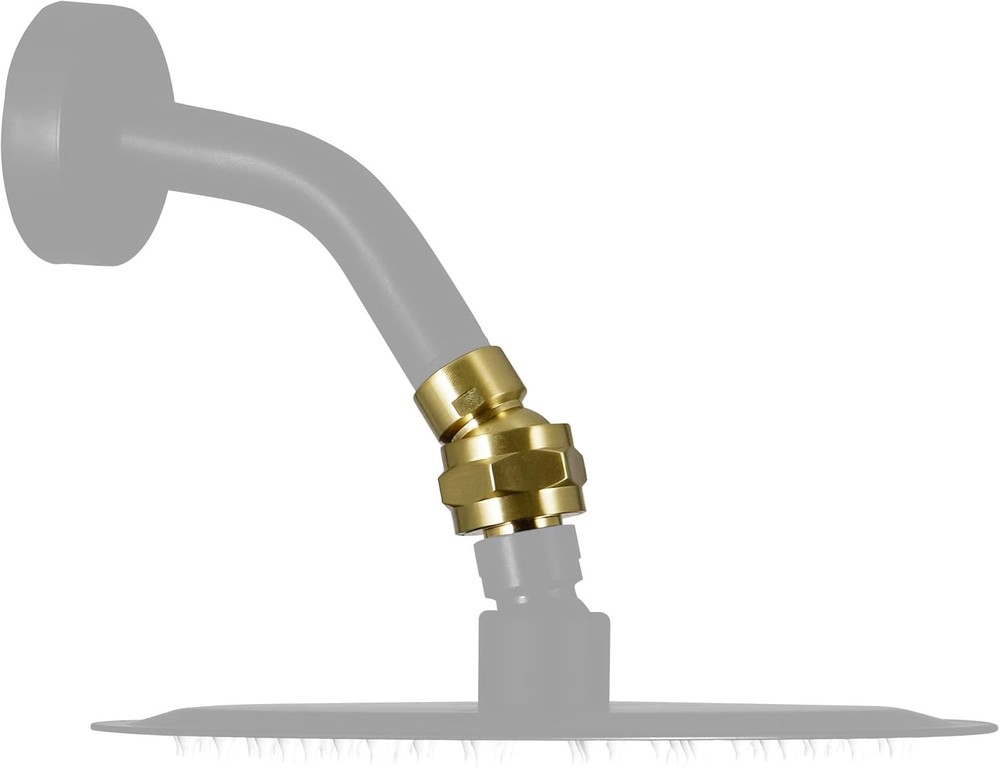 Solid Brass Shower Head Swivel Ball Adapter, Adjustable Shower Arm Extension