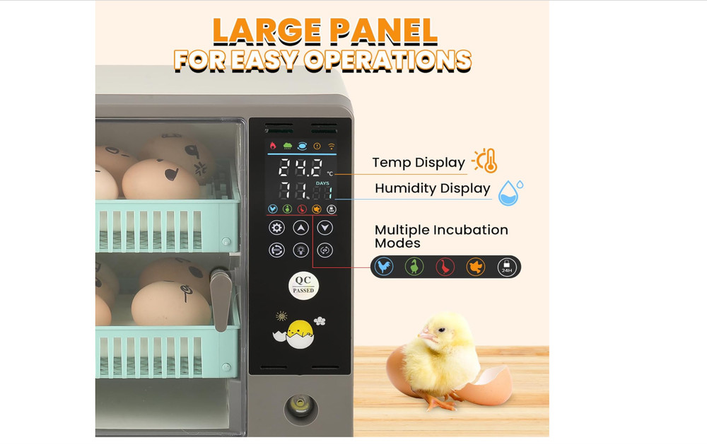 Incubators for Hatching Eggs, Egg Incubator with Automatic Egg Turning and Humid