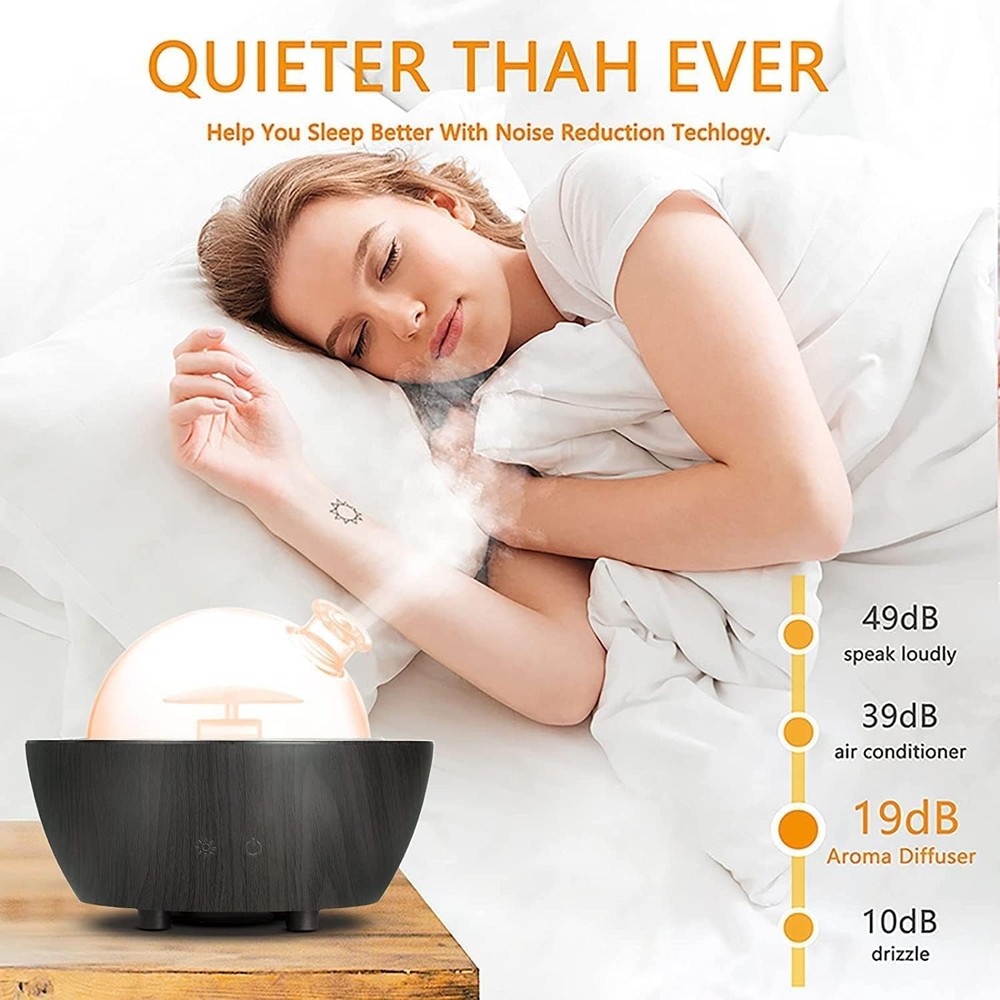 280ml Glass Essential Oil Diffuser Aromatherapy Diffusers Ultrasonic Black