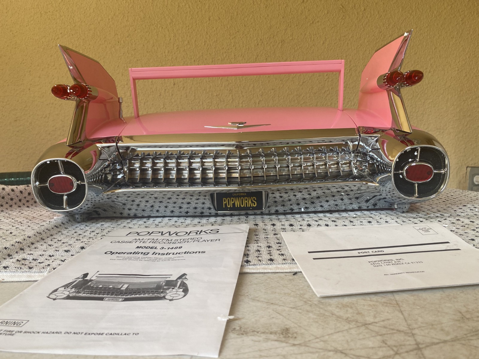 Vintage Boombox CADILLAC RADIO By Popworks 3-1489 Cassette AM FM ***SEE VIDEO***