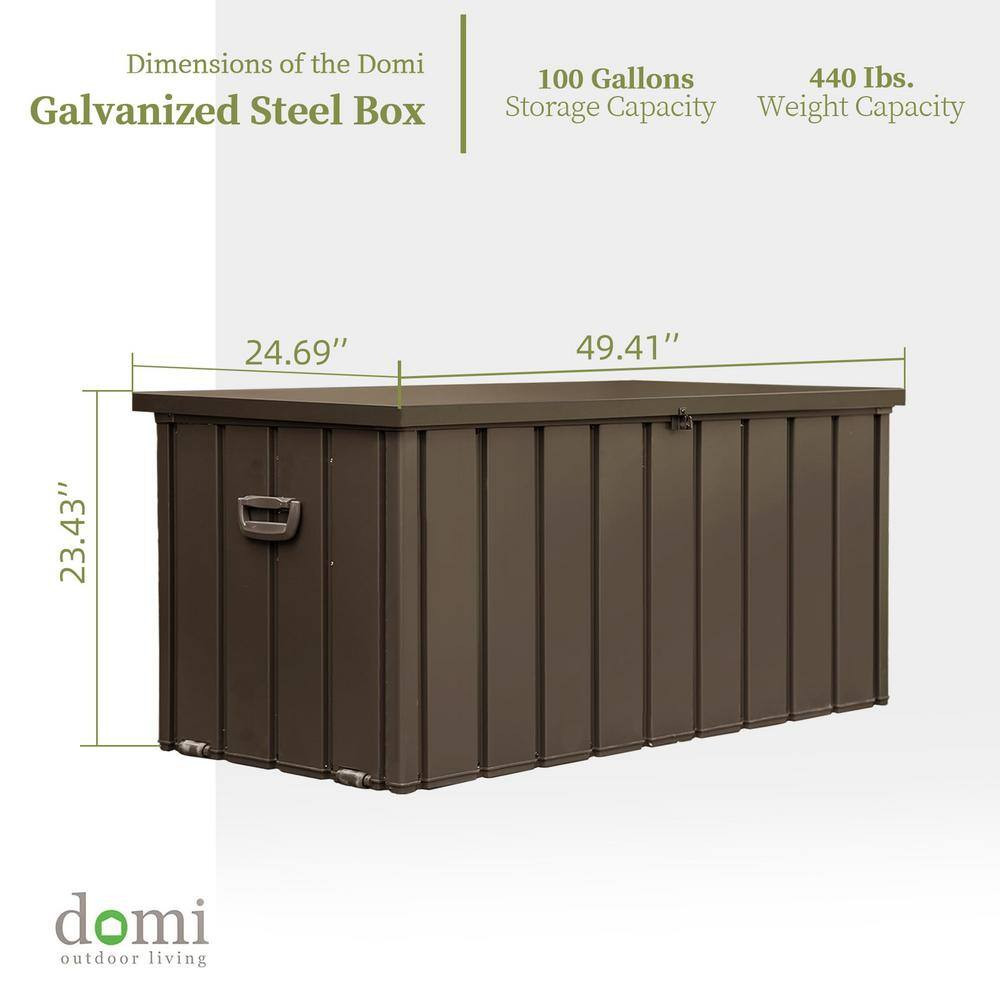 100 Gal. Dark Brown Galvanized Steel Deck Box