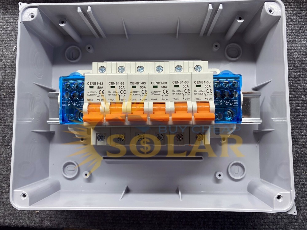 6 string solar combiner DC1000V Rainproof with 50a breakers