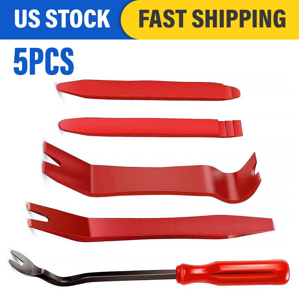 Plastic Trim REMOVAL Pry Tool fits Car Radio Panel Door Dash Clip Fastener RED