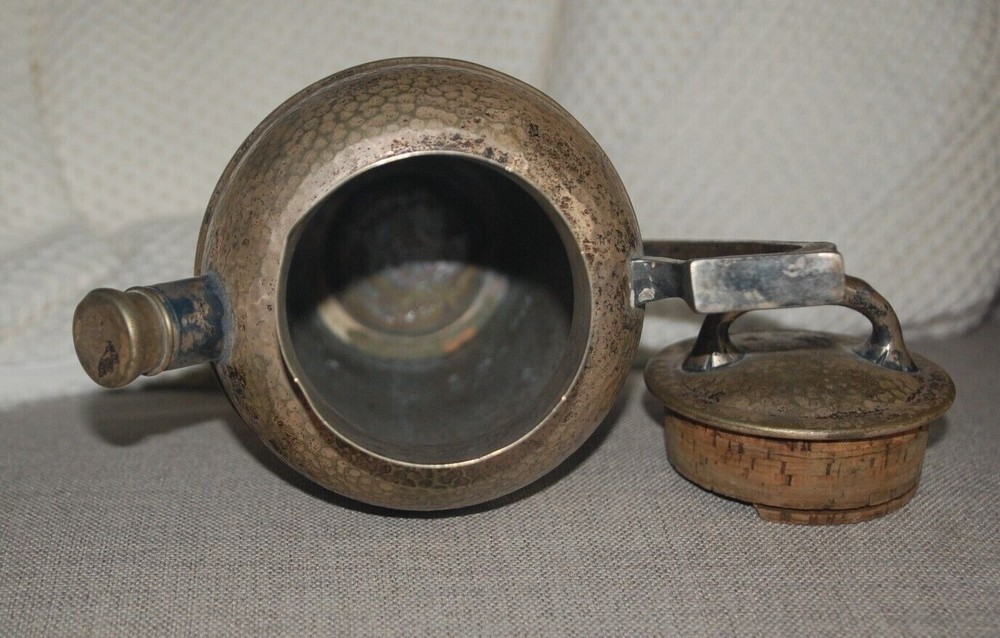 1920's Bernard Rice's Sons Apollo #3639 Hammered Silverplated Pitcher