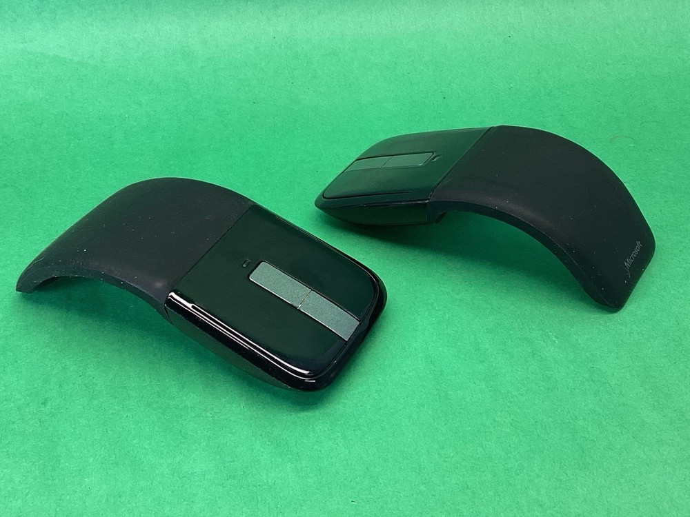 x2 Microsoft Arc Touch Surface Wireless Mouse Black - LOT OF 2 - No USB Dongle