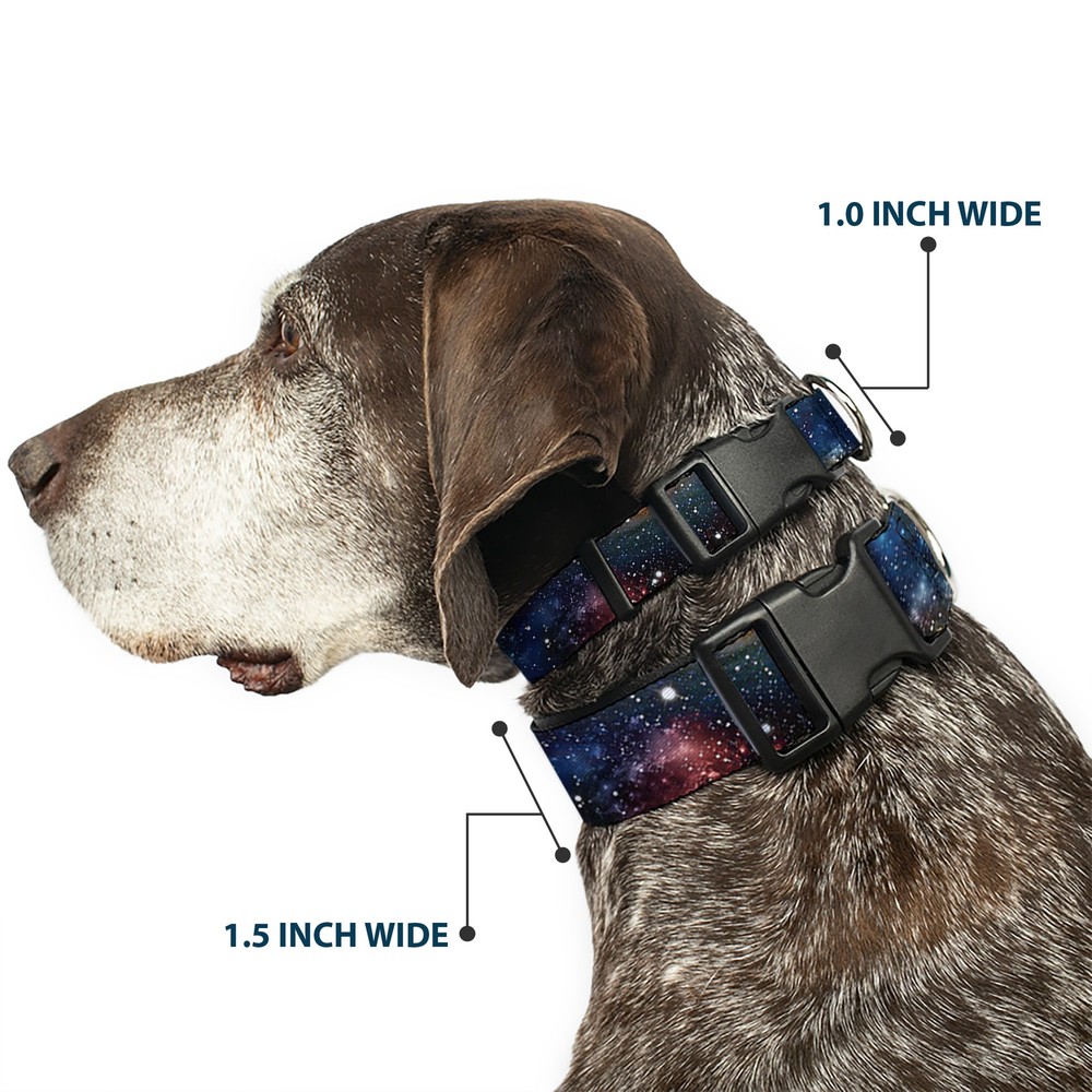 Plastic Clip Collar Space Dust Collage Medium 11-16.5"