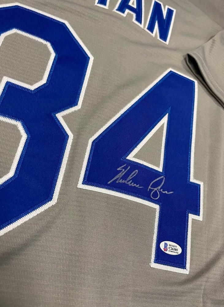 Grey Jersey MLB Nolan Ryan Signed Autographed #34 BAS COA