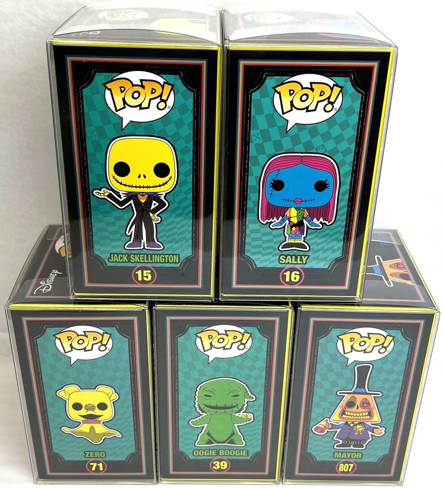 Funko Pop! Disney NBC Blacklight Jack Sally Zero Oogie & Mayor Set of 5