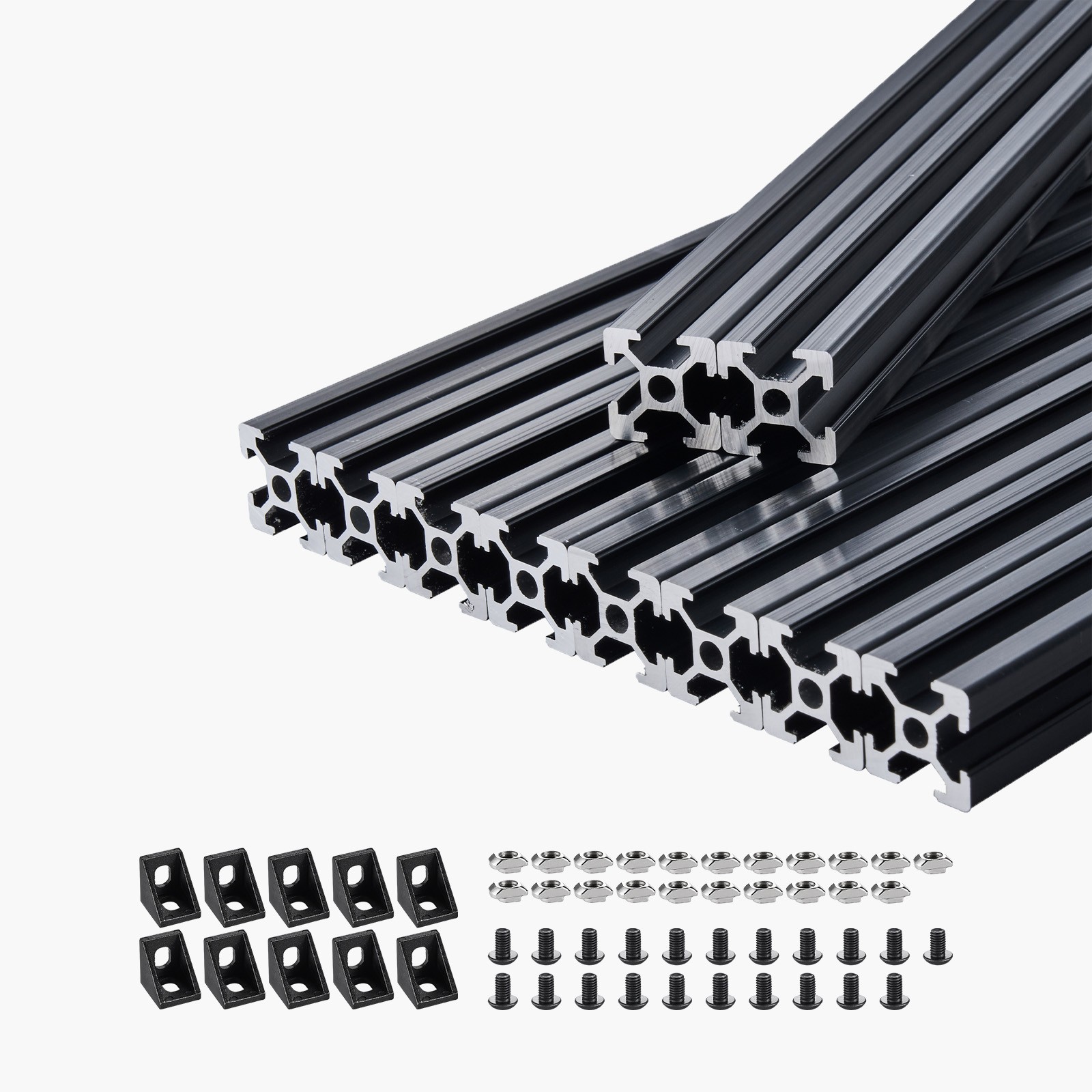 10PCS 39.4in (1000mm) T Slot 2020 Aluminum Extrusion Anodized Linear Rail