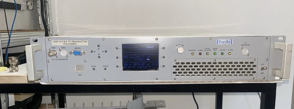 BROADCAST TV TRANSMITTER DVB-T /ATSC / ANALOG EUROTEL ETL 3100 25W Full Tested