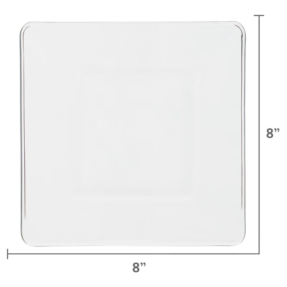 12-Piece Square Clear Glass Dinnerware Set