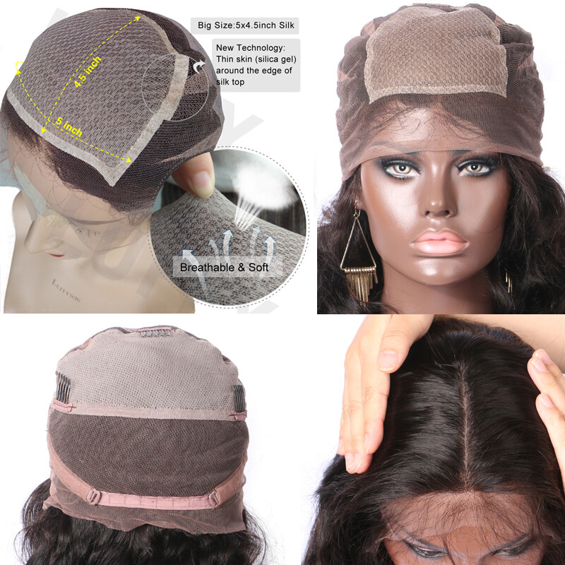 5x5 Silk Top Full Lace Human Hair Wig Water Wave Pre Plucked Silk Base Full Wig